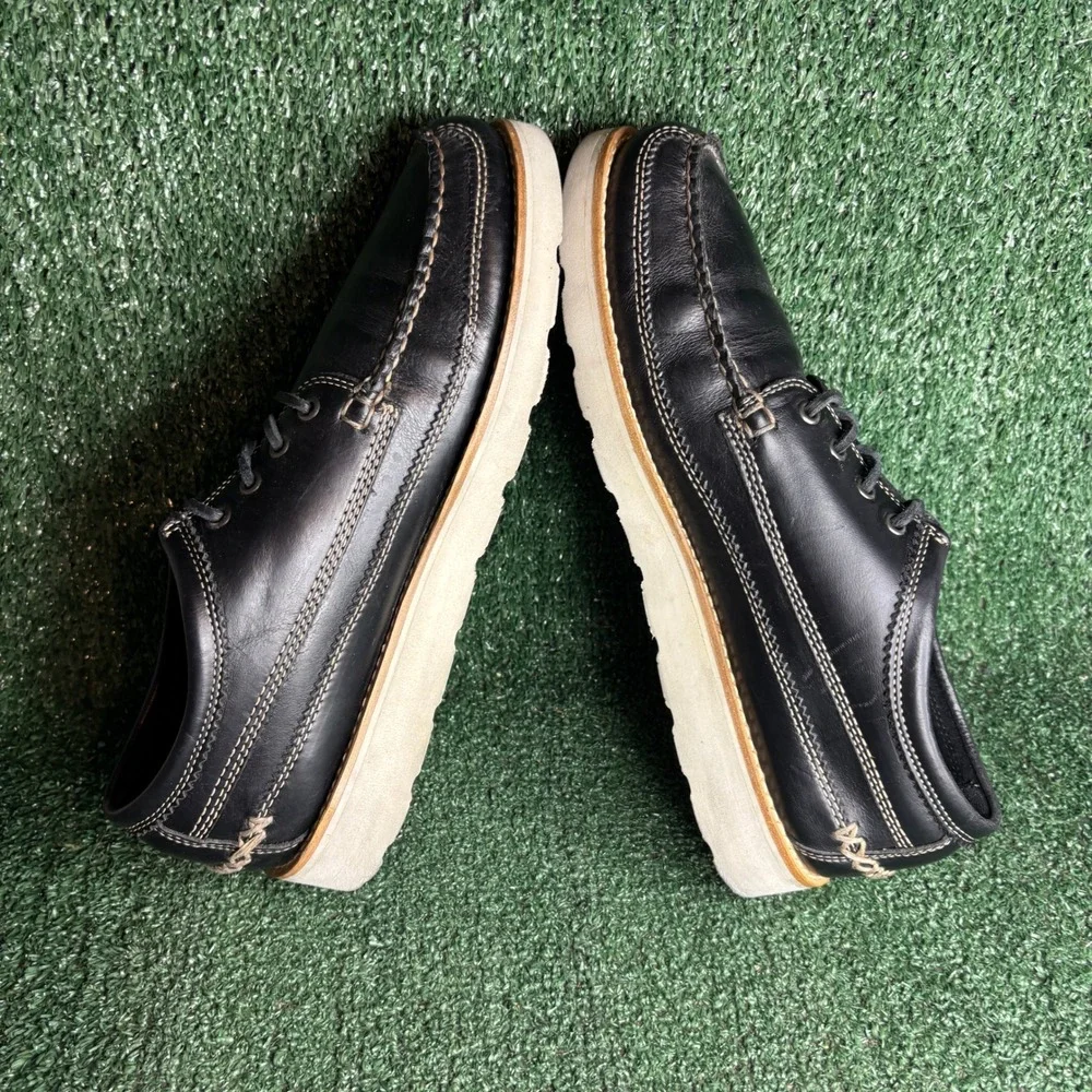GH Bass Mocs Originals Clayton Lace Up Leather Boat Shoes Black Mens Size 13 D